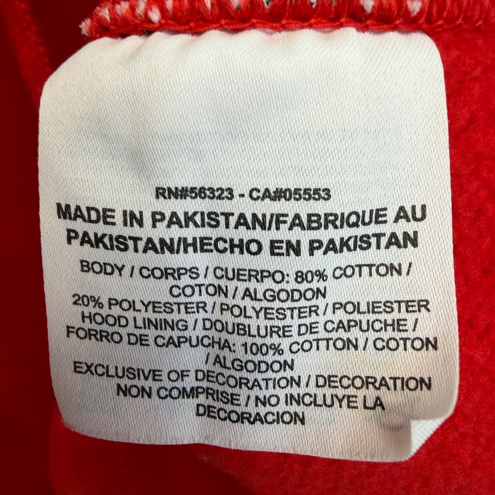 Nike Red White‎ Logo Pullover Womens 80% Cotton Hoodie Size S #122 - Picture 3 of 5